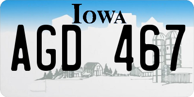 IA license plate AGD467