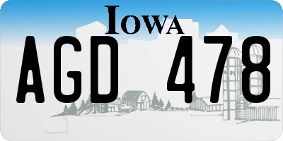 IA license plate AGD478