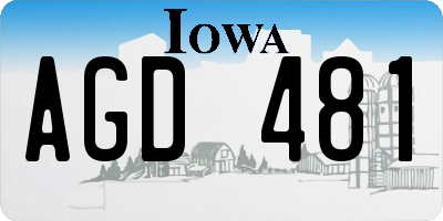 IA license plate AGD481