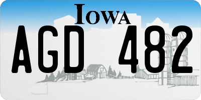 IA license plate AGD482