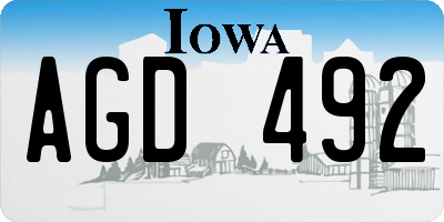 IA license plate AGD492
