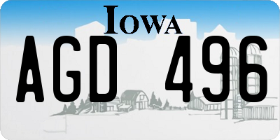 IA license plate AGD496