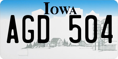 IA license plate AGD504