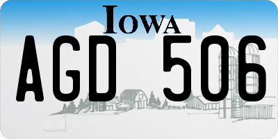 IA license plate AGD506