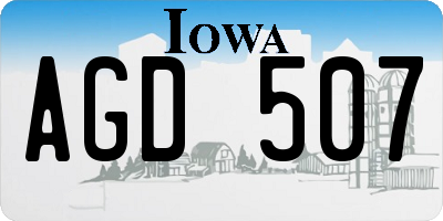 IA license plate AGD507