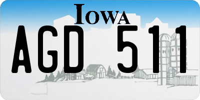 IA license plate AGD511