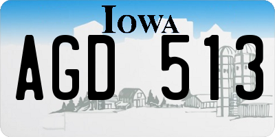 IA license plate AGD513