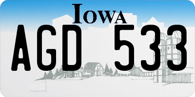 IA license plate AGD533