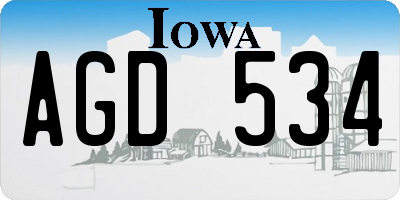 IA license plate AGD534