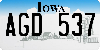 IA license plate AGD537