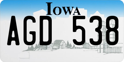 IA license plate AGD538