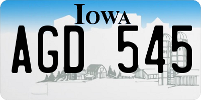 IA license plate AGD545