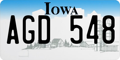 IA license plate AGD548