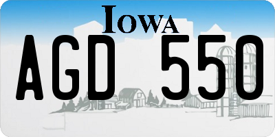 IA license plate AGD550
