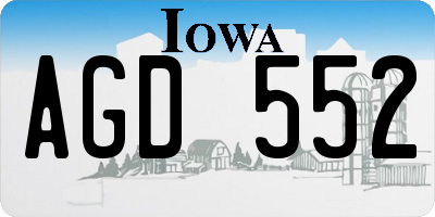 IA license plate AGD552