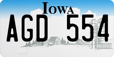 IA license plate AGD554
