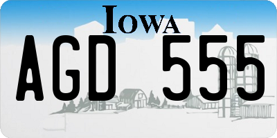 IA license plate AGD555