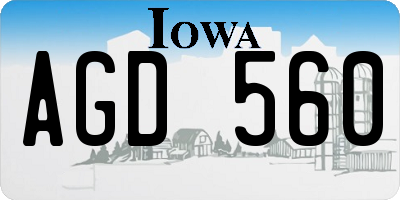 IA license plate AGD560