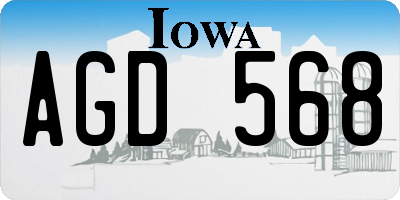 IA license plate AGD568