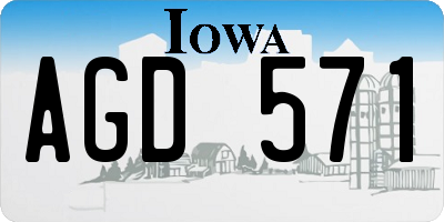 IA license plate AGD571