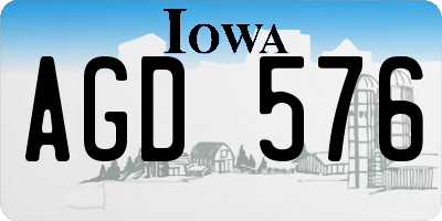 IA license plate AGD576