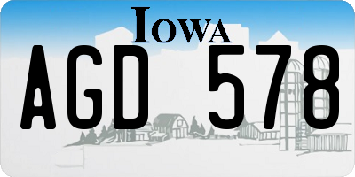 IA license plate AGD578