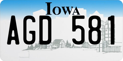 IA license plate AGD581