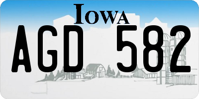 IA license plate AGD582