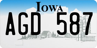IA license plate AGD587