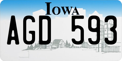 IA license plate AGD593