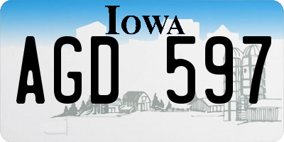 IA license plate AGD597