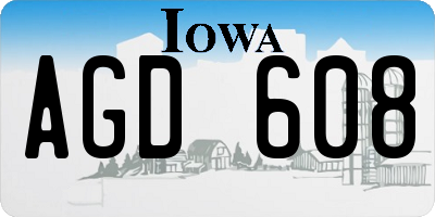 IA license plate AGD608