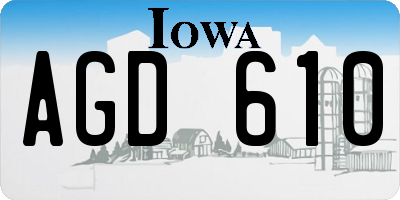 IA license plate AGD610