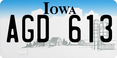 IA license plate AGD613