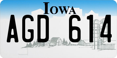 IA license plate AGD614