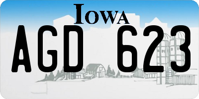IA license plate AGD623