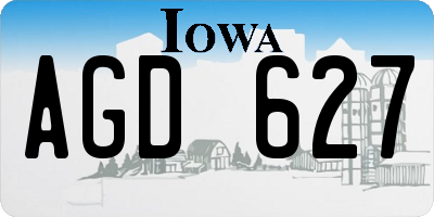 IA license plate AGD627