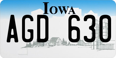 IA license plate AGD630