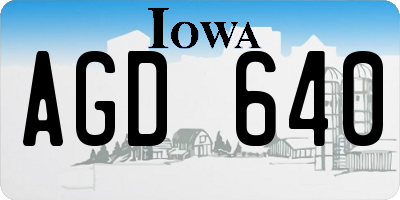 IA license plate AGD640