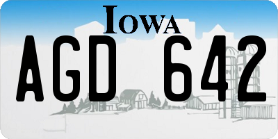 IA license plate AGD642
