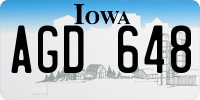 IA license plate AGD648