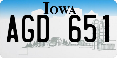 IA license plate AGD651