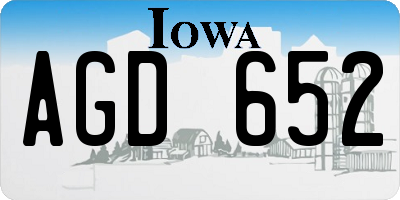 IA license plate AGD652