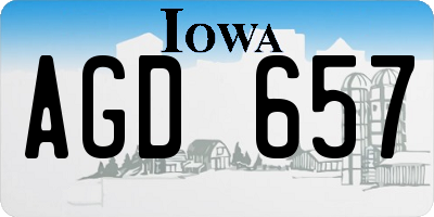 IA license plate AGD657