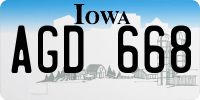 IA license plate AGD668