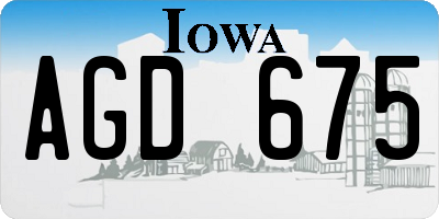 IA license plate AGD675