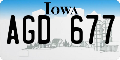IA license plate AGD677