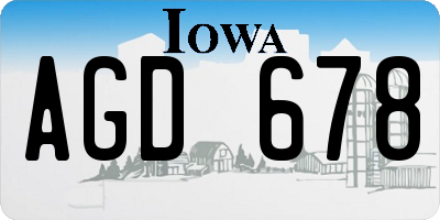 IA license plate AGD678