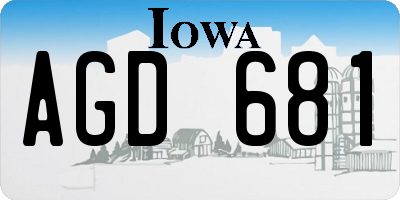 IA license plate AGD681