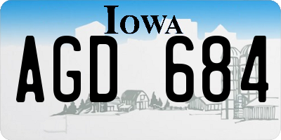 IA license plate AGD684